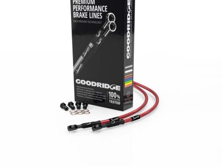 Goodridge 04-06 Yamaha FZ6 FZ6S Red Race Front SS Brake Lines w Black Fittings Online Hot Sale