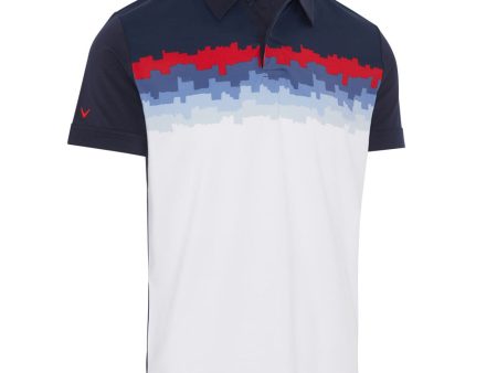 Callaway Skyline Block Print Polo Shirt - Navy Blazer For Discount