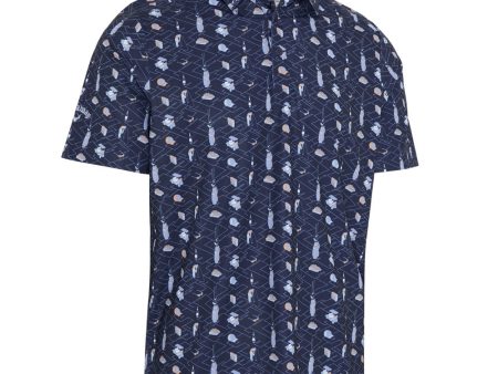 Callaway All Over Essential Print Polo Shirt - Peacoat Supply