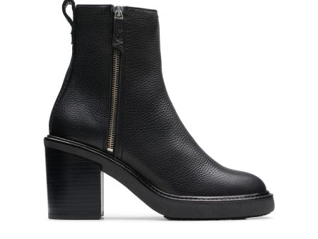 CLARKS | BOTINES MUJER | CASSIANO ZIP BLACK LEATHER | NEGRO Hot on Sale