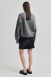 SECOND FEMALE | JERSEY MUJER | BROOK KNIT DROP SHOULDER O-NECK CHARCOAL GRAY | GRIS For Discount