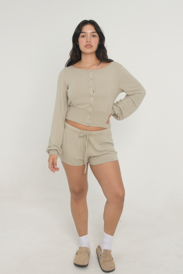 Sweater Shorts - Oatmeal Online now