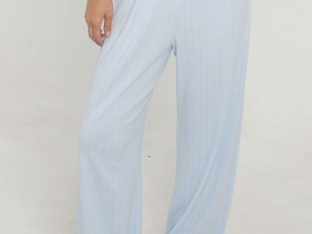 Pointelle Pants - Baby Blue Online now