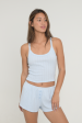 Pointelle Scoop Tank - Baby Blue Hot on Sale