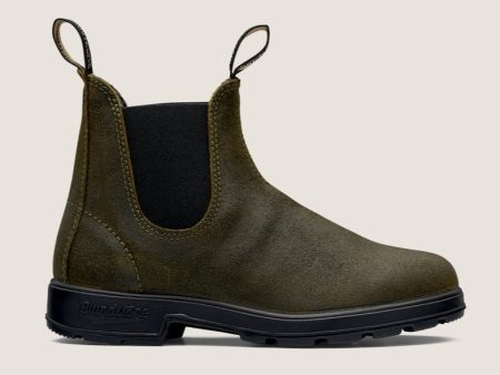 BLUNDSTONE | BOTINES CHELSEA UNISEX | BOTA CHELSEA ICÓNICA ENCERADA VERDE OLIVA | VERDE Online Sale