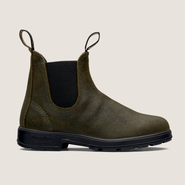 BLUNDSTONE | BOTINES CHELSEA UNISEX | BOTA CHELSEA ICÓNICA ENCERADA VERDE OLIVA | VERDE Online Sale