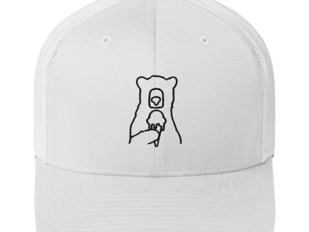 Bear Outline Trucker Cap Online now