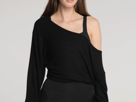 Off Shoulder Sweater - Black Hot on Sale