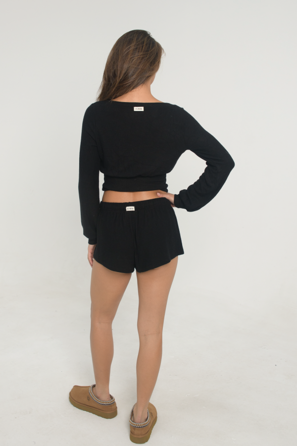 Sweater Shorts - Black For Sale