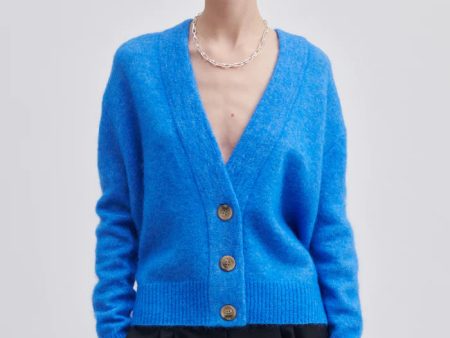 SECOND FEMALE | JERSEY MUJER | BROOKLINE KNIT CARDIGAN CAMPANULA | AZUL For Discount